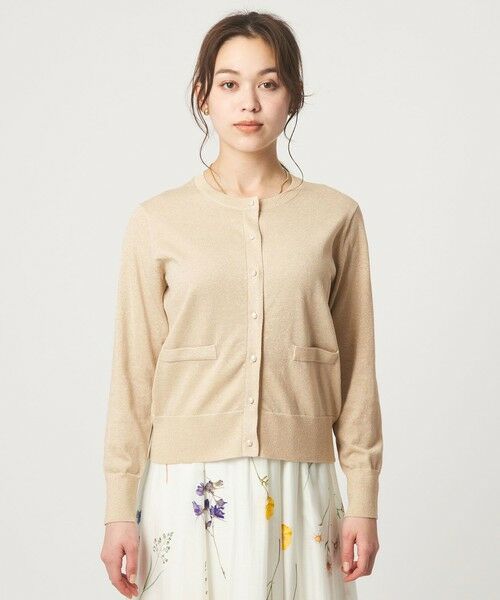 green label relaxing / グリーンレーベル リラクシング カーディガン・ボレロ | ラメ クルーネック ニット カーディガン | 詳細16