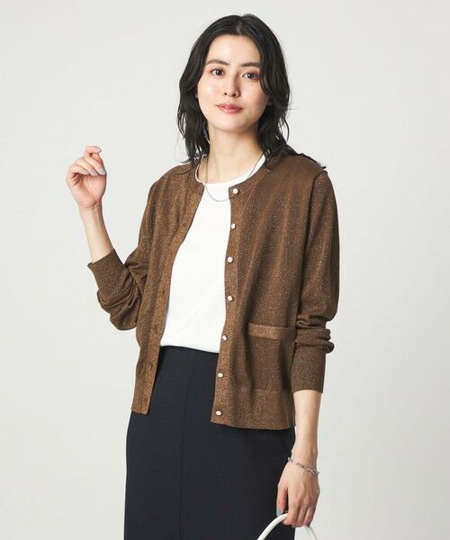 green label relaxing / グリーンレーベル リラクシング カーディガン・ボレロ | ラメ クルーネック ニット カーディガン | 詳細23