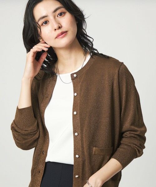 green label relaxing / グリーンレーベル リラクシング カーディガン・ボレロ | ラメ クルーネック ニット カーディガン | 詳細24