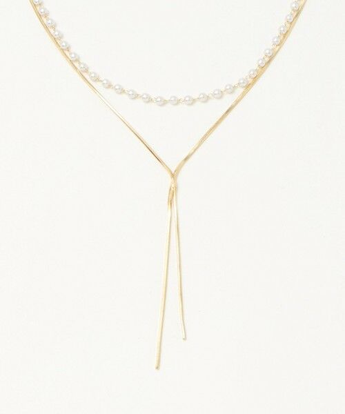 green label relaxing / グリーンレーベル リラクシング ネックレス・ペンダント・チョーカー | 3WAY スネークチェーン＆フェイクパール ネックレス | 詳細1