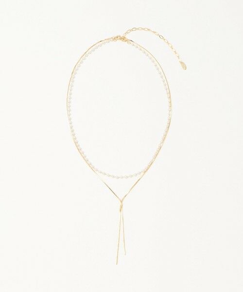 green label relaxing / グリーンレーベル リラクシング ネックレス・ペンダント・チョーカー | 3WAY スネークチェーン＆フェイクパール ネックレス（GOLD）