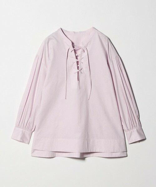 green label relaxing / グリーンレーベル リラクシング シャツ・ブラウス | レースアップ ブラウス（PINK）