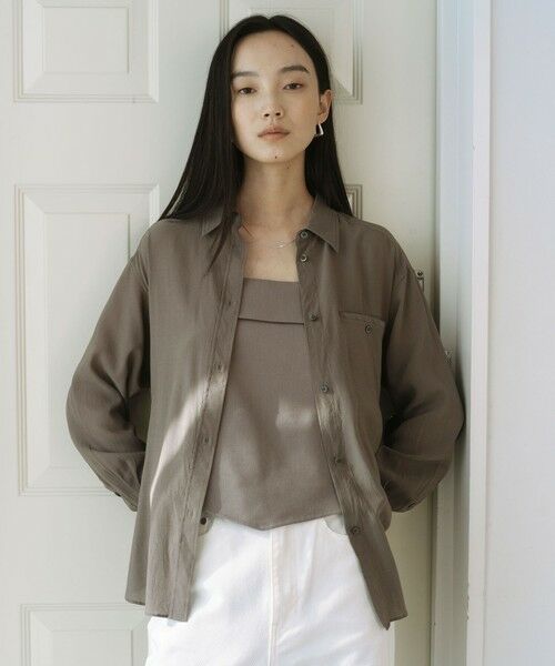 green label relaxing / グリーンレーベル リラクシング シャツ・ブラウス | ＜SEASONAL COLLECTION＞シアー シャツ（DK.GRAY）