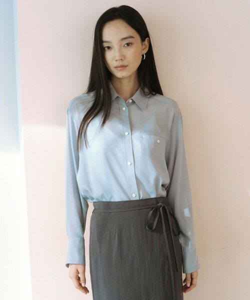 green label relaxing / グリーンレーベル リラクシング シャツ・ブラウス | ＜SEASONAL COLLECTION＞シアー シャツ（LT.BLUE）