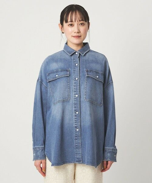 green label relaxing / グリーンレーベル リラクシング シャツ・ブラウス | 【別注】＜Healthy DENIM＞Almond ミドル デニム シャツ | 詳細10
