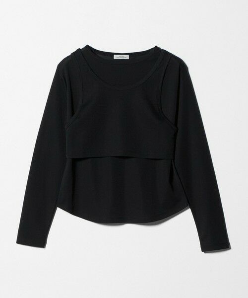 green label relaxing / グリーンレーベル リラクシング カットソー | ロングスリーブプルオーバー × タンクトップ セット（BLACK）