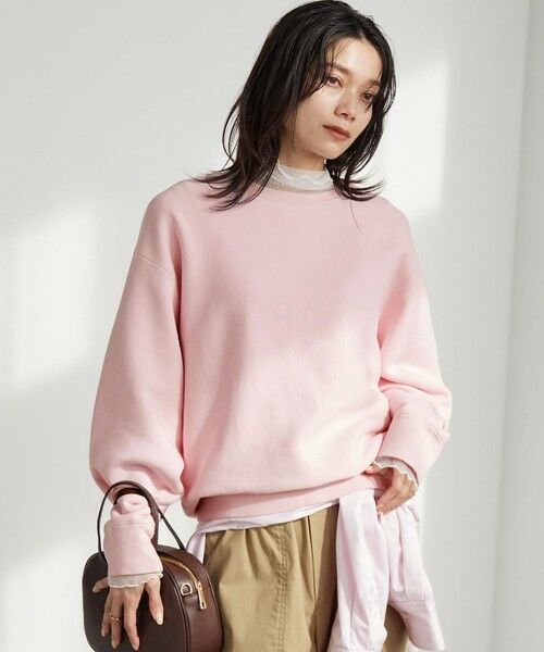 green label relaxing / グリーンレーベル リラクシング スウェット | ［size SHORTあり］フォルム クルー スウェット（PINK）