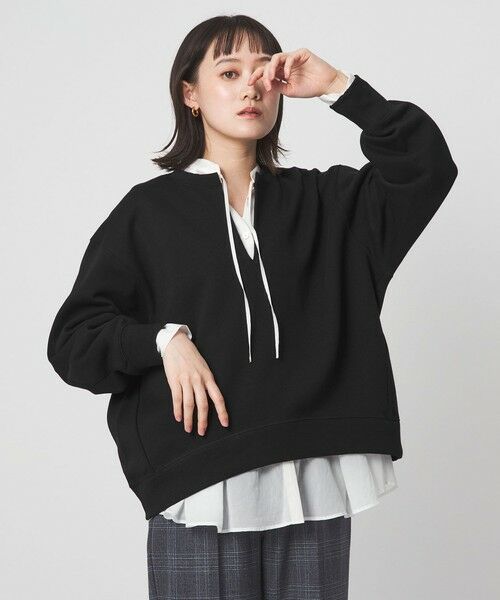 green label relaxing / グリーンレーベル リラクシング カットソー | 【WEB限定】＜at ease＞ダブルフェイス 裏起毛 プルオーバー カットソー | 詳細1