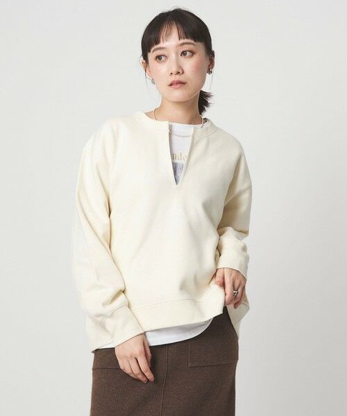green label relaxing / グリーンレーベル リラクシング カットソー | 【WEB限定】＜at ease＞ダブルフェイス 裏起毛 プルオーバー カットソー | 詳細7