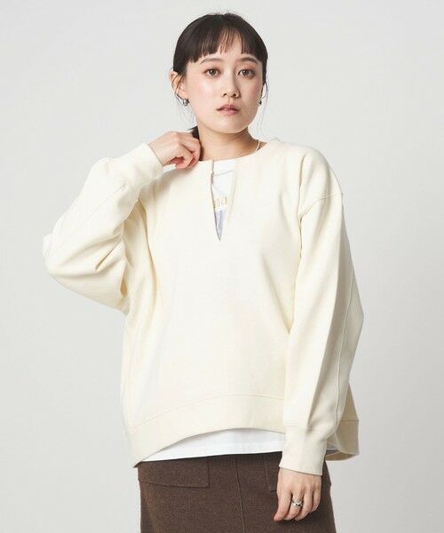 green label relaxing / グリーンレーベル リラクシング カットソー | 【WEB限定】＜at ease＞ダブルフェイス 裏起毛 プルオーバー カットソー（NATURAL）