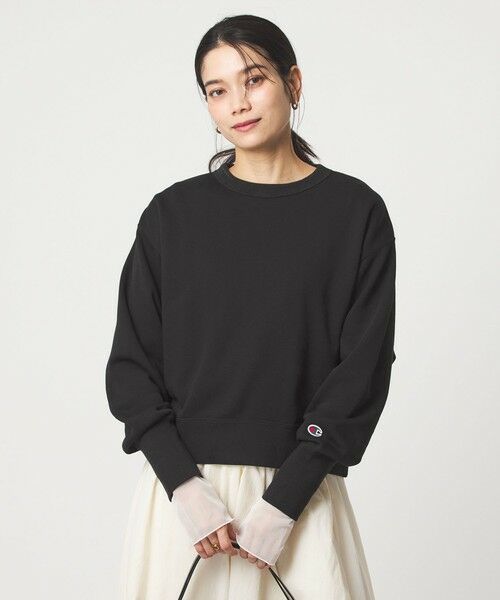 green label relaxing / グリーンレーベル リラクシング スウェット | 【別注】＜Champion＞ロングスリーブ スウェット プルオーバー（BLACK）