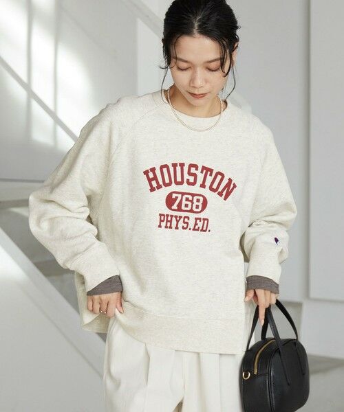 green label relaxing / グリーンレーベル リラクシング スウェット | 【別注】＜Champion＞プリント スウェット プルオーバー（NATURAL）