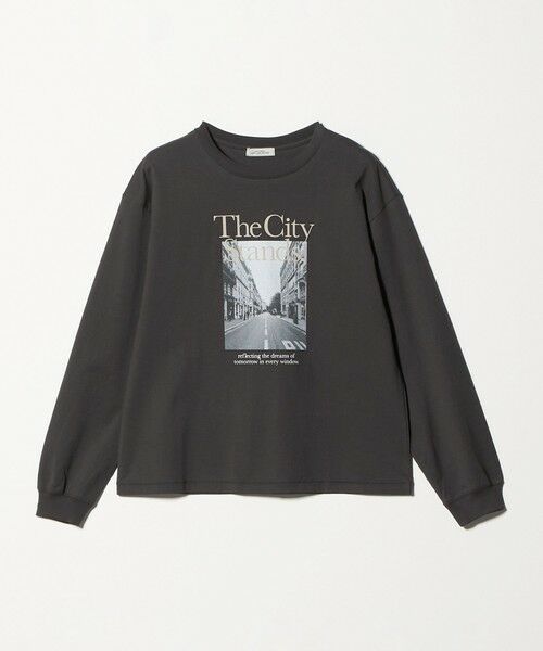 green label relaxing / グリーンレーベル リラクシング カットソー | アソート グラフィック ロングスリーブ Tシャツ（DK.GRAY）