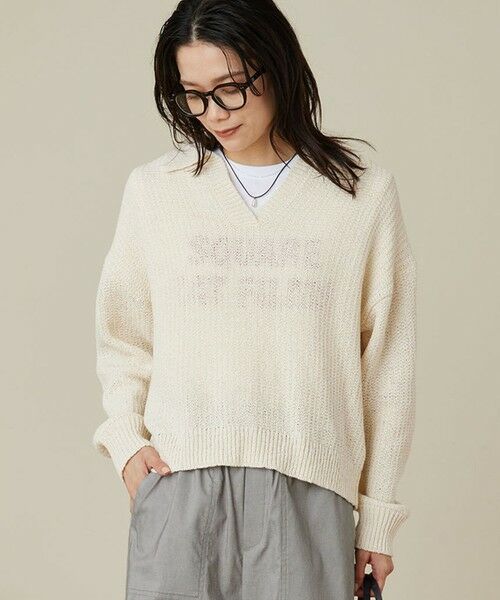 green label relaxing / グリーンレーベル リラクシング ニット・セーター | テープヤーン スキッパー プルオーバー ニット ウォッシャブル（OFF WHITE）