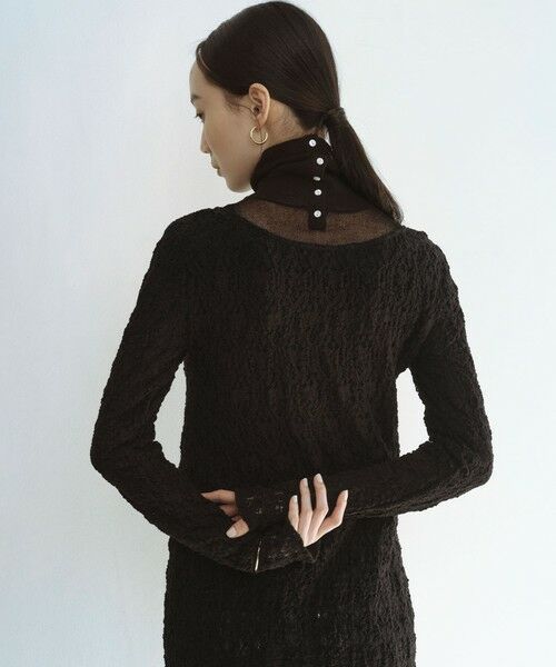green label relaxing / グリーンレーベル リラクシング ニット・セーター | ＜SEASONAL COLLECTION＞ハイゲージ シアー タートル プルオーバー ウォッシャブル（BLACK）