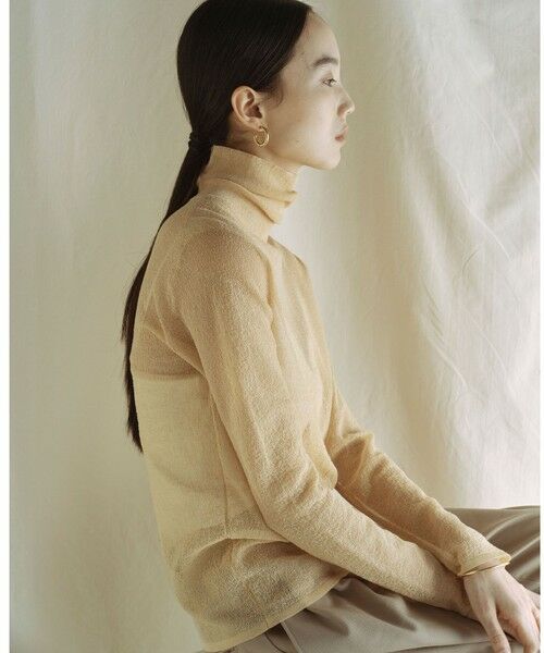 green label relaxing / グリーンレーベル リラクシング ニット・セーター | ＜SEASONAL COLLECTION＞ハイゲージ シアー タートル プルオーバー ウォッシャブル（SHERBET）