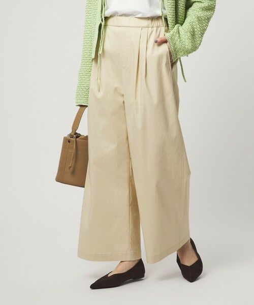 green label relaxing / グリーンレーベル リラクシング その他パンツ | ［size SHORT/TALLあり］オルマイ LI/MIX ワイド パンツ（OFF WHITE）