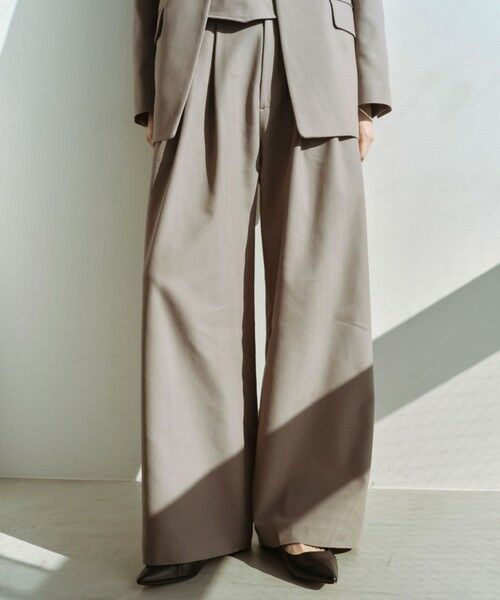 green label relaxing / グリーンレーベル リラクシング スラックス・ドレスパンツ | ＜SEASONAL COLLECTION＞ワイド パンツ（DK.GRAY）