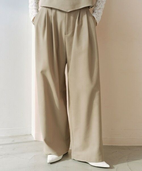 green label relaxing / グリーンレーベル リラクシング スラックス・ドレスパンツ | ＜SEASONAL COLLECTION＞ワイド パンツ（BEIGE）