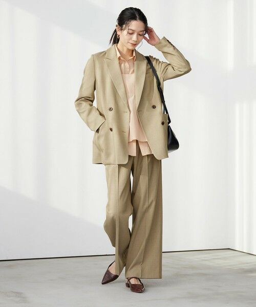 green label relaxing / グリーンレーベル リラクシング チノ・ワークパンツ | ラミーブレンド ワイド パンツ | 詳細3