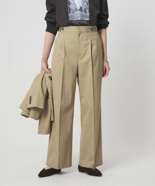 green label relaxing / グリーンレーベル リラクシング チノ・ワークパンツ | ラミーブレンド ワイド パンツ | 詳細4