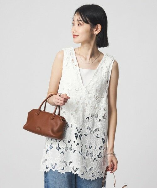 green label relaxing / グリーンレーベル リラクシング シャツ・ブラウス | レース ノースリーブ ブラウス | 詳細10