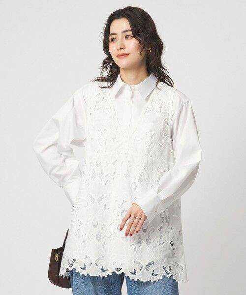 green label relaxing / グリーンレーベル リラクシング シャツ・ブラウス | レース ノースリーブ ブラウス | 詳細13