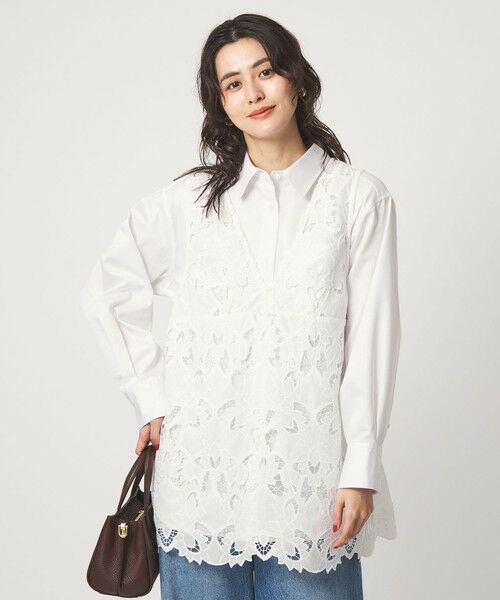 green label relaxing / グリーンレーベル リラクシング シャツ・ブラウス | レース ノースリーブ ブラウス | 詳細14