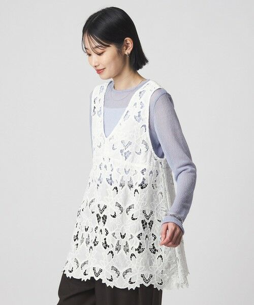 green label relaxing / グリーンレーベル リラクシング シャツ・ブラウス | レース ノースリーブ ブラウス | 詳細3