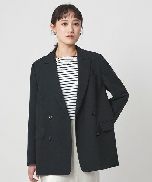 green label relaxing / グリーンレーベル リラクシング テーラードジャケット | ［size SHORTあり］ラミーブレンド ダブル ジャケット（NAVY）