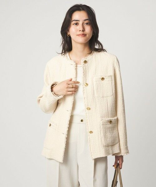 green label relaxing / グリーンレーベル リラクシング ノーカラージャケット | ［size SHORTあり］Bisentino ノーカラー ジャケット | 詳細11