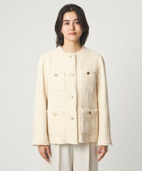 green label relaxing / グリーンレーベル リラクシング ノーカラージャケット | ［size SHORTあり］Bisentino ノーカラー ジャケット | 詳細14