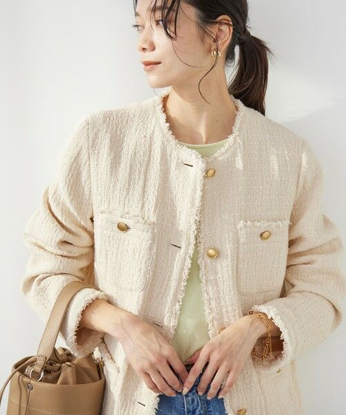 green label relaxing / グリーンレーベル リラクシング ノーカラージャケット | ［size SHORTあり］Bisentino ノーカラー ジャケット | 詳細5