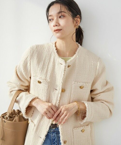 green label relaxing / グリーンレーベル リラクシング ノーカラージャケット | ［size SHORTあり］Bisentino ノーカラー ジャケット | 詳細6