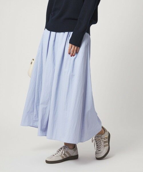 green label relaxing / グリーンレーベル リラクシング ロング・マキシ丈スカート | タック フレア スカート 2（LT.BLUE）