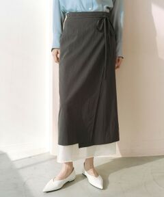 green label relaxing / グリーンレーベル リラクシング ロング・マキシ丈スカート | ＜SEASONAL COLLECTION＞ラップ レイヤード スカート
