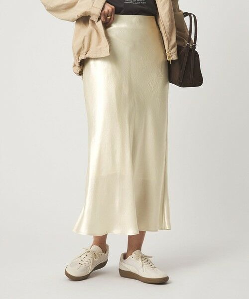 green label relaxing / グリーンレーベル リラクシング ロング・マキシ丈スカート | サテン ナロー スカート | 詳細4