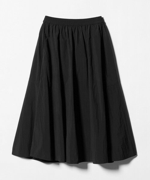 green label relaxing / グリーンレーベル リラクシング ロング・マキシ丈スカート | ギャザー フレア スカート（DK.GRAY）