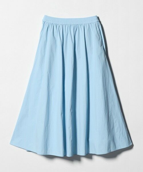 green label relaxing / グリーンレーベル リラクシング ロング・マキシ丈スカート | ギャザー フレア スカート（LT.BLUE）