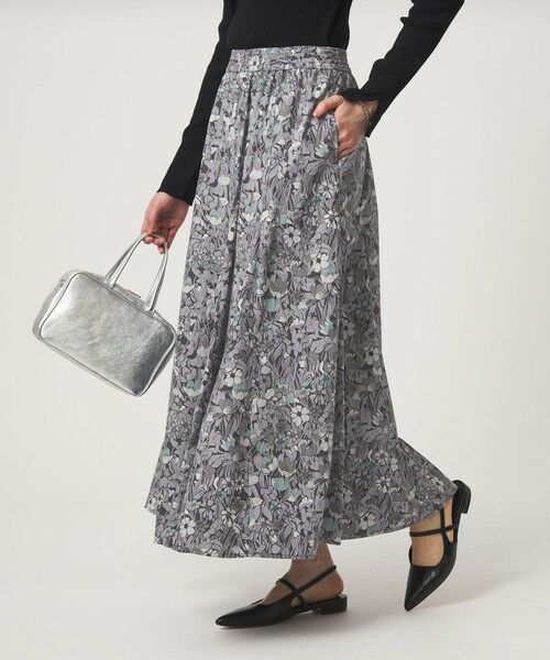 green label relaxing / グリーンレーベル リラクシング ロング・マキシ丈スカート | LIBERTY フレア スカート | 詳細1