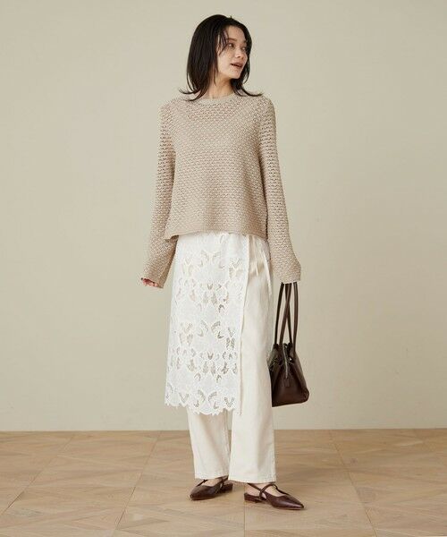 green label relaxing / グリーンレーベル リラクシング ミニ・ひざ丈スカート | レース レイヤード スカート | 詳細1