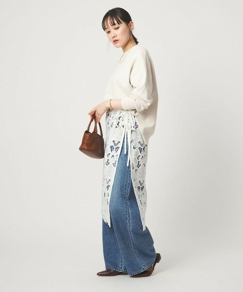 green label relaxing / グリーンレーベル リラクシング ミニ・ひざ丈スカート | レース レイヤード スカート | 詳細8