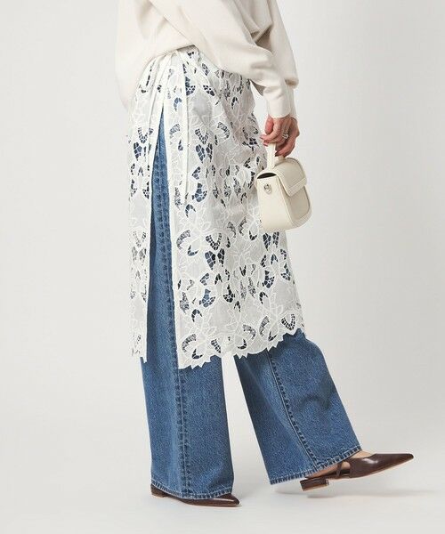 green label relaxing / グリーンレーベル リラクシング ミニ・ひざ丈スカート | レース レイヤード スカート | 詳細5