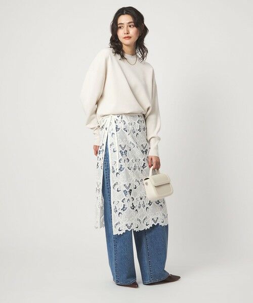 green label relaxing / グリーンレーベル リラクシング ミニ・ひざ丈スカート | レース レイヤード スカート | 詳細7