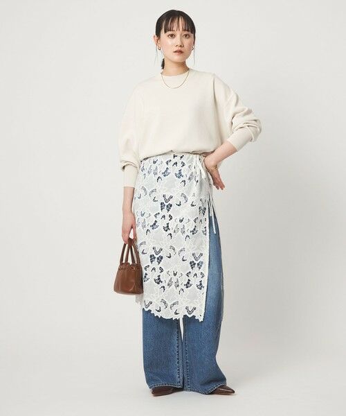 green label relaxing / グリーンレーベル リラクシング ミニ・ひざ丈スカート | レース レイヤード スカート | 詳細6