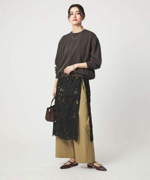 green label relaxing / グリーンレーベル リラクシング ミニ・ひざ丈スカート | レース レイヤード スカート | 詳細16