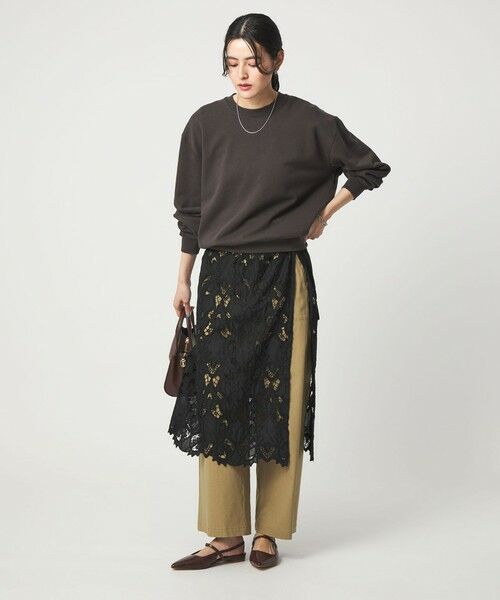 green label relaxing / グリーンレーベル リラクシング ミニ・ひざ丈スカート | レース レイヤード スカート | 詳細17