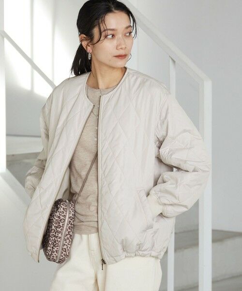 green label relaxing / グリーンレーベル リラクシング ブルゾン | ダイヤ キルティング ブルゾン 撥水（LT.GRAY）
