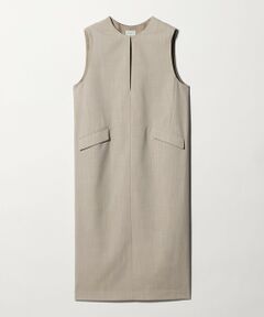 green label relaxing / グリーンレーベル リラクシング ロング・マキシ丈ワンピース | ［size SHORTあり］リネンライク キーネック ジャンパースカート