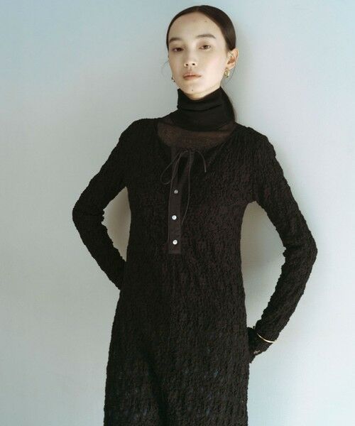 green label relaxing / グリーンレーベル リラクシング ロング・マキシ丈ワンピース | ＜SEASONAL COLLECTION＞2WAY レース ワンピース（BLACK）